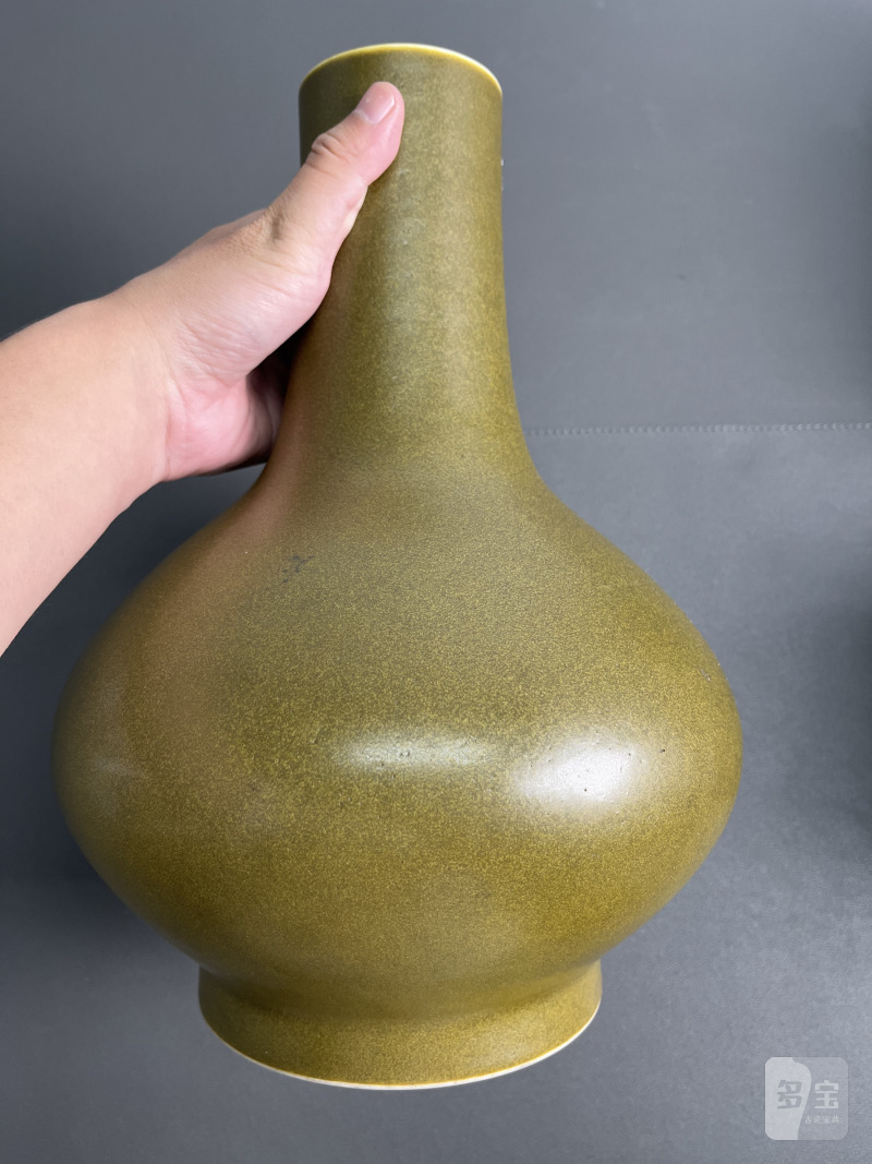 清光绪  茶叶末釉荸荠瓶 - 图5